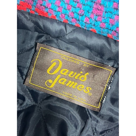 Vintage David James Aztec Southwest Knit Bomber Jacket‎ Full Zip M Colorful Wool - Picture 3 of 10